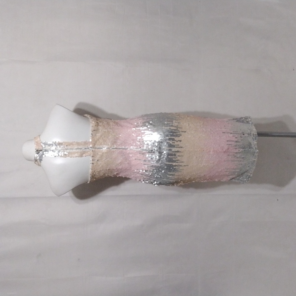 L’Atiste NWT Ombre Sequin Bodycon Dress Strapless High Neck Party Cocktail Large - Picture 9 of 16